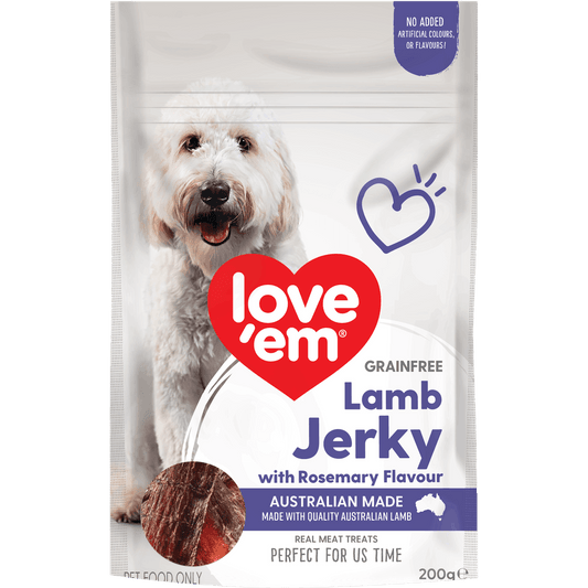 LOVE EM - Lamb Jerky With Rosemary - DE Pet