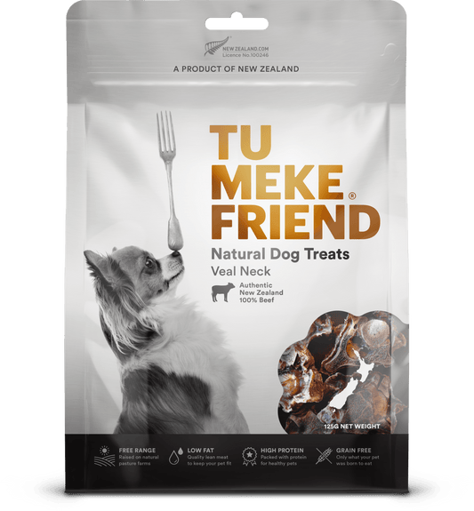 TU MEKE FRIEND Air-Dried Natural Dog Treats Veal Neck 125G - DE Pet