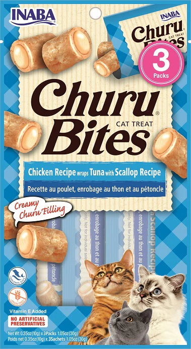 INABA - Churu Bites Chicken Wraps With Tuna & Scallop - DE Pet