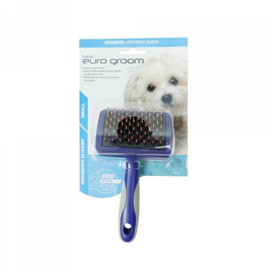 EURO GROOM - Dog Hedgehog Slicker Small Red Tip - DE Pet