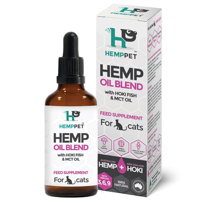 HEMP PET - Hemp Oil Blend with Hoki Fish and MCT Oil for Cats 100ml - DE Pet