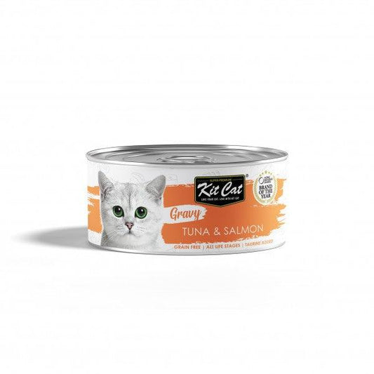KIT CAT -  Tuna & Salmon in Gravy 70gm - DE Pet
