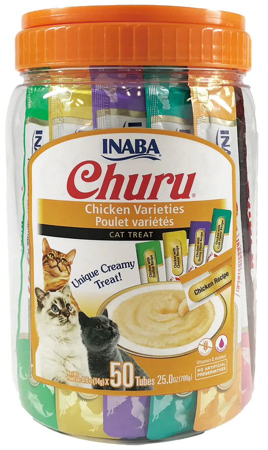 INABA - Churu Purée Chicken Varieties 50packs x 14g - DE Pet