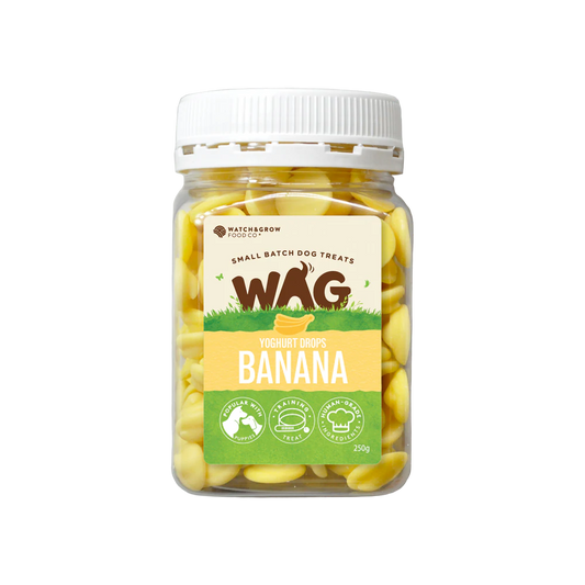 WAG - Dog Treats Banana Yoghurt Drops 250g - DE Pet