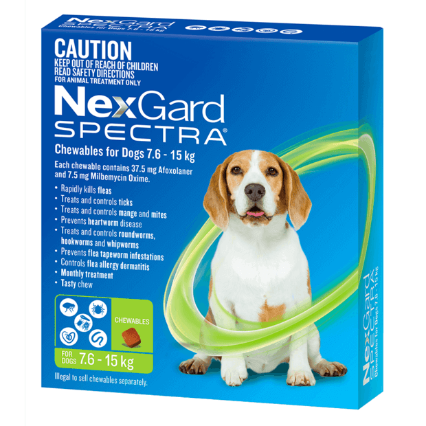 NEXGARD SPECTRA Green for Dogs 7.6-15kg 6S - DE Pet
