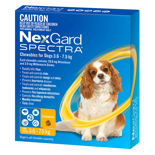NEXGARD SPECTRA Yellow for Dogs 3.6-7.5kg 6S - DE Pet