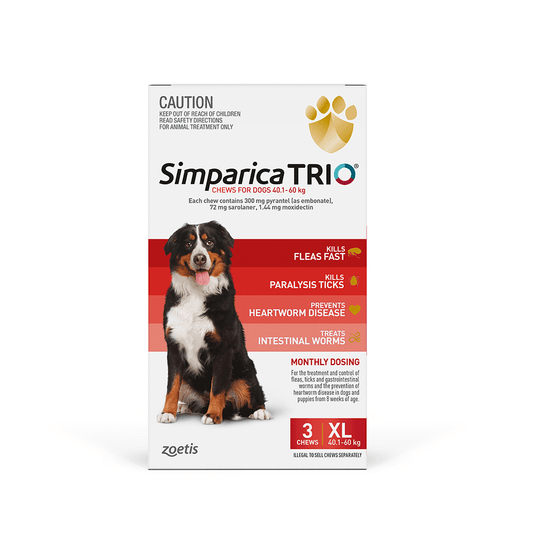 SIMPARICA TRIO 40.1-60KG (Red) 6 Pack - DE Pet