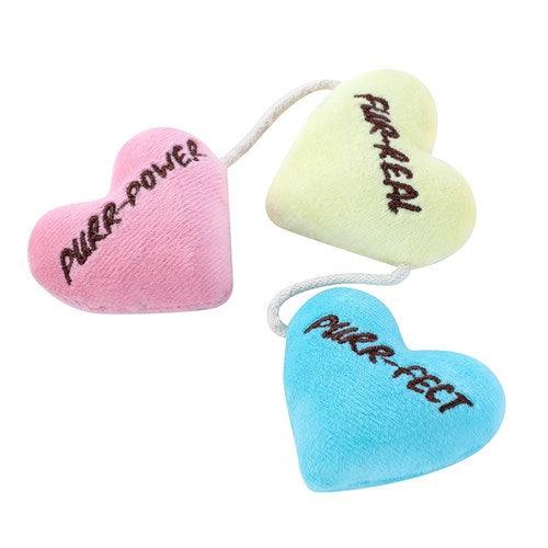 PLUSH HEART DANGLER WITH CRINKLE & CATNIP - DE Pet