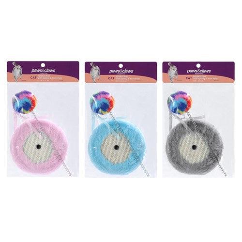 CAT SCRATCH PAD WITH SPRING POM POM - DE Pet