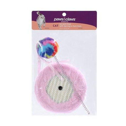 CAT SCRATCH PAD WITH SPRING POM POM - DE Pet