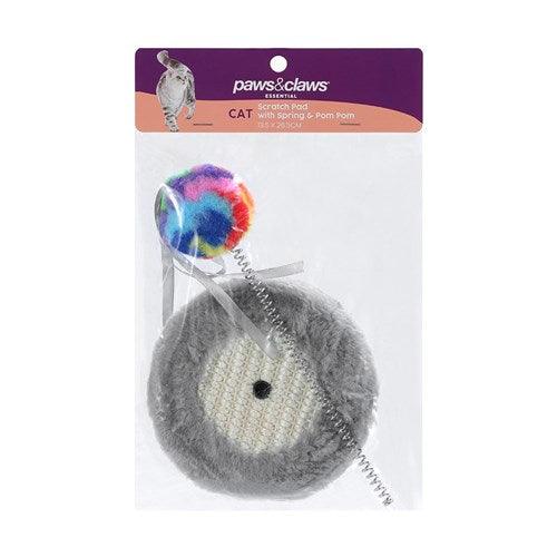 CAT SCRATCH PAD WITH SPRING POM POM - DE Pet