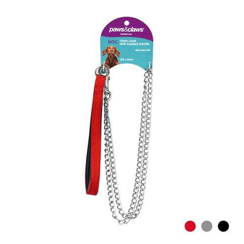 CHAIN LEAD WITH PADDED HANDLE 120X2CM - DE Pet