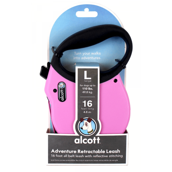 ALCOTT - Adventure Retractable Leash Pink 4.8M - DE Pet