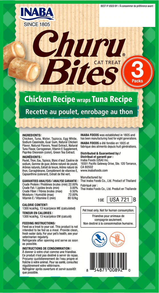 INABA - Churu Bites Chicken Wraps With Tuna - DE Pet