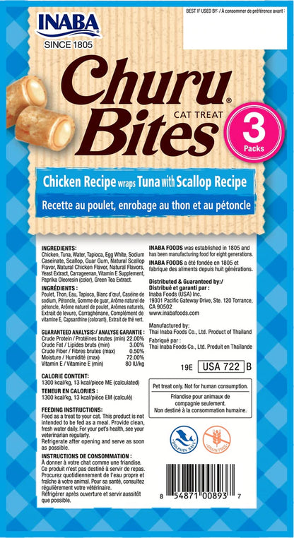 INABA - Churu Bites Chicken Wraps With Tuna & Scallop - DE Pet