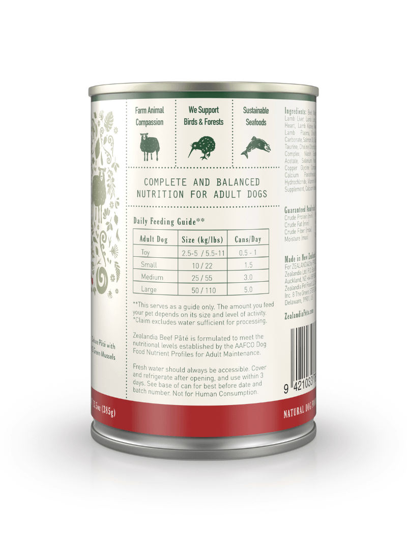 ZEALANDIA - Beef Pate Dog (385g) - DE Pet