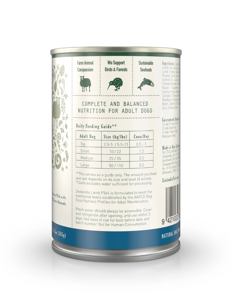 ZEALANDIA - Lamb Pate Dog (385g) - DE Pet