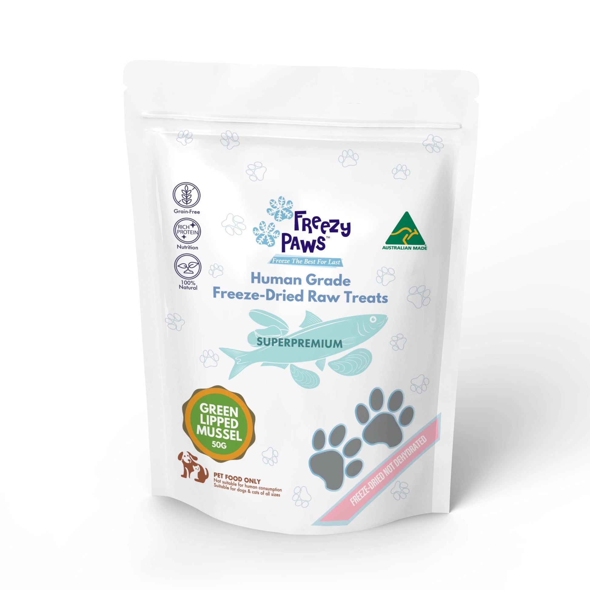 FREEZY PAWS - Freeze Dried NZ Green Lipped Mussels Raw Treats - DE Pet