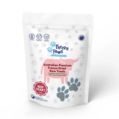 FREEZY PAWS - Freeze Dried Beef Hearts Raw Treats - DE Pet