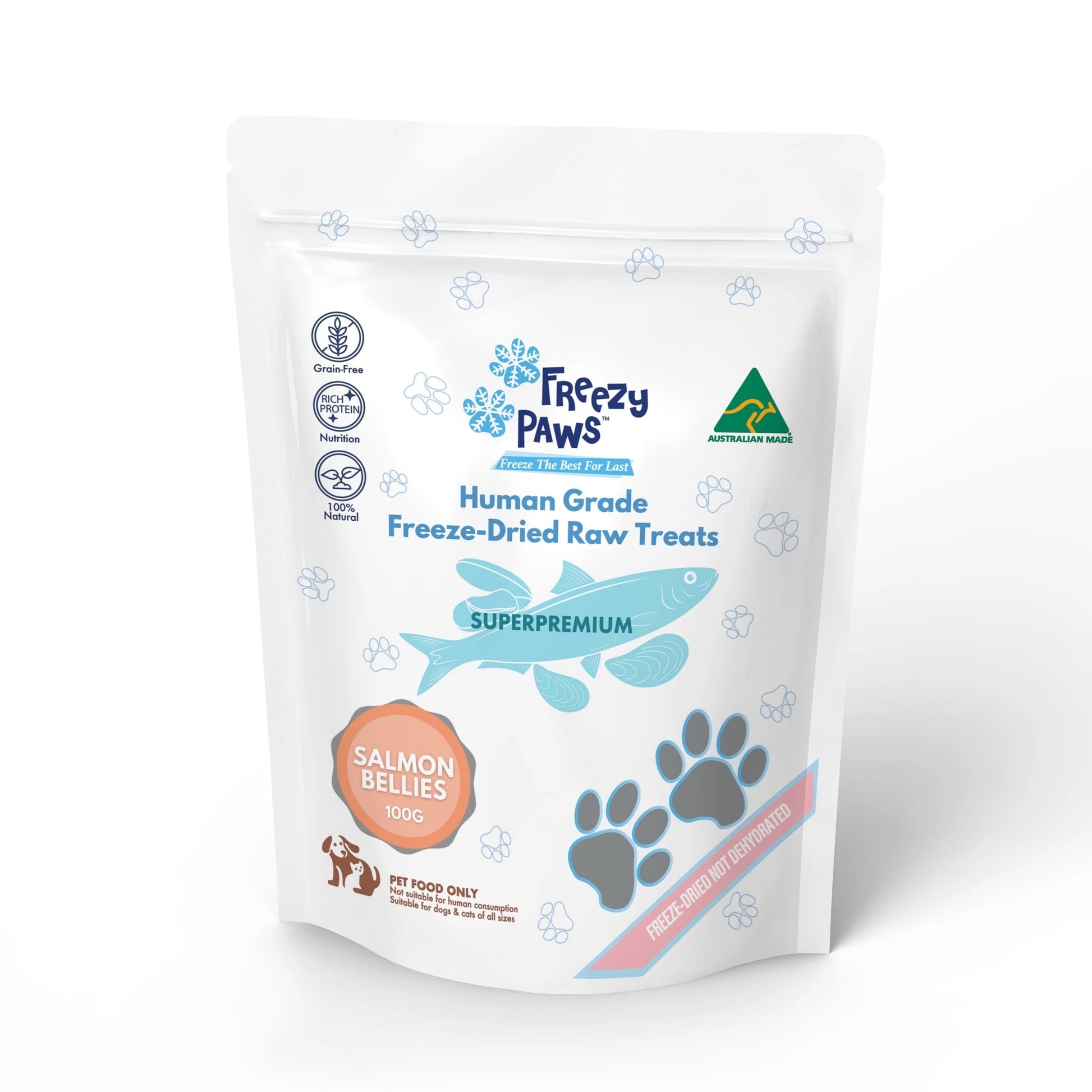 FREEZY PAWS - Freeze Dried Salmon Bellies Raw Treats - DE Pet