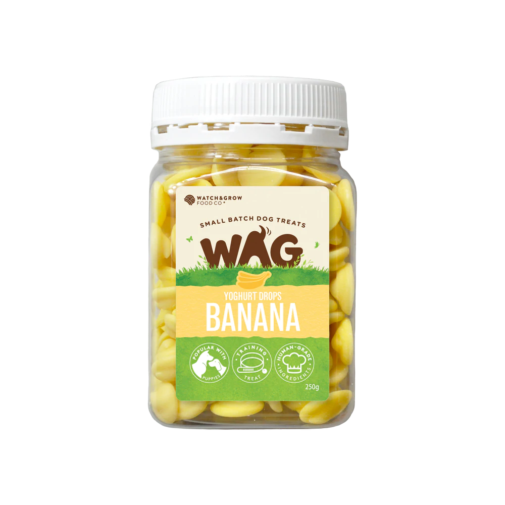 WAG - Dog Treats Banana Yoghurt Drops 250g - DE Pet