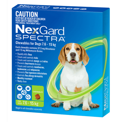 NEXGARD SPECTRA Green for Dogs 7.6-15kg 3S - DE Pet